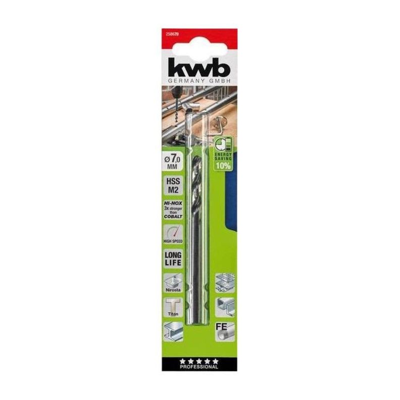 Broca Acero Inoxidable Hi-nox Akku-top 7mm Kwb-0