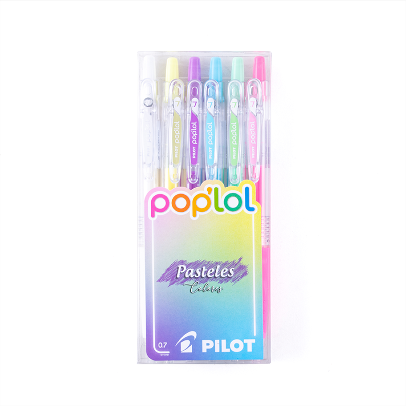Set Lápiz Gel Poplol 0.7 6un Pasteles Pilot-0