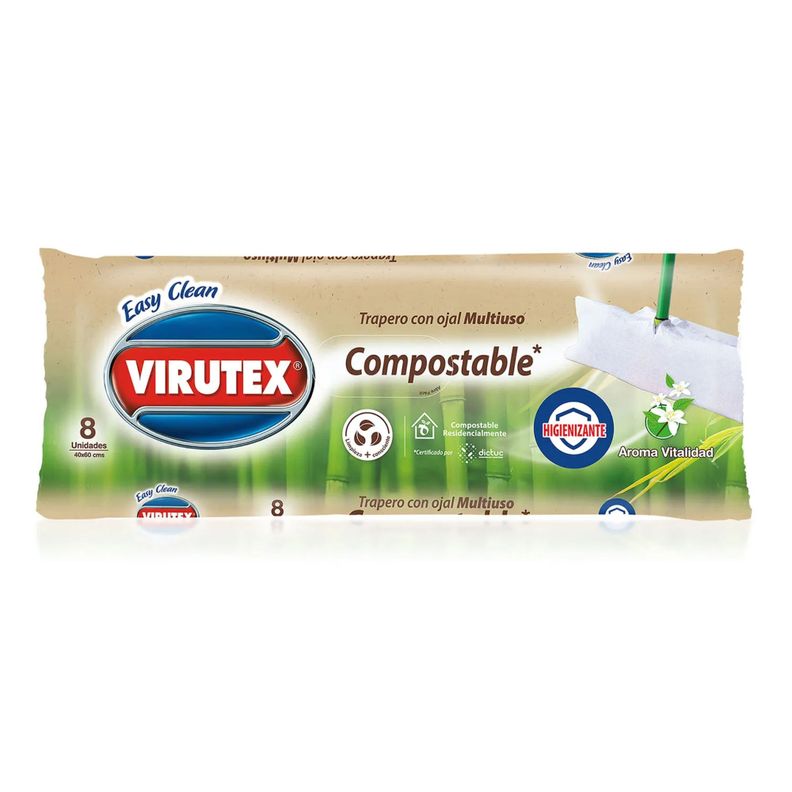 Trapero Húmedo desinfectante compostable 8un - Virutex-0