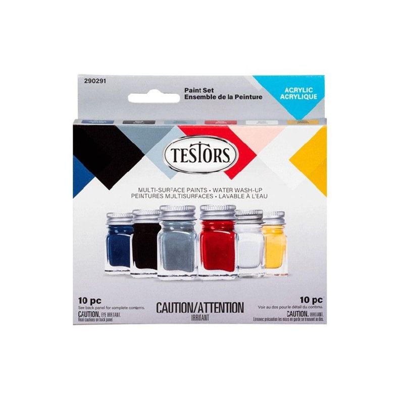Set de 6 pinturas Acrílicas Colores Brillantes Testors-0
