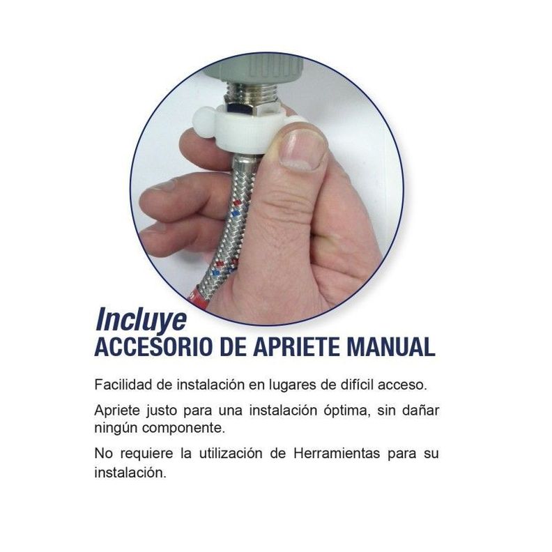 Flexible De Agua Acero Inoxidable Hi-he 1/2  40cms Hoffens-3