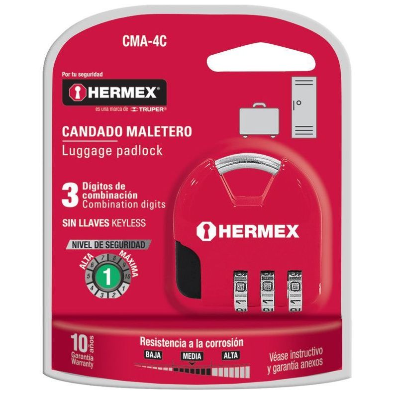Hermex Candado Maletero Para Viaje 36mm-1