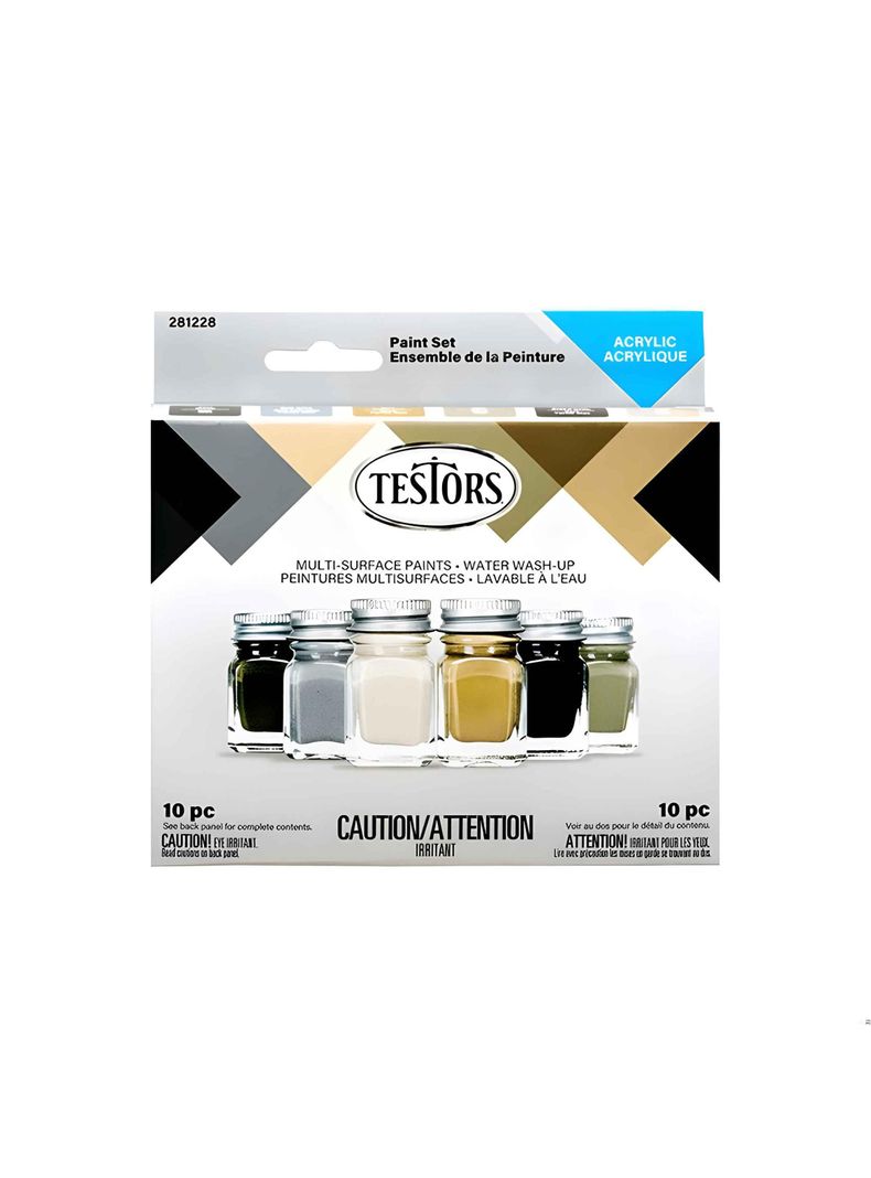 Set de 6 pinturas Acrílicas Colores Camuflados Testors-0