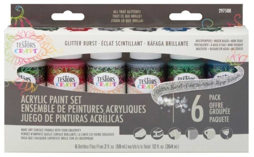 Set De 6 Pinturas Acrílicas Ráfaga Brillante Testors-0