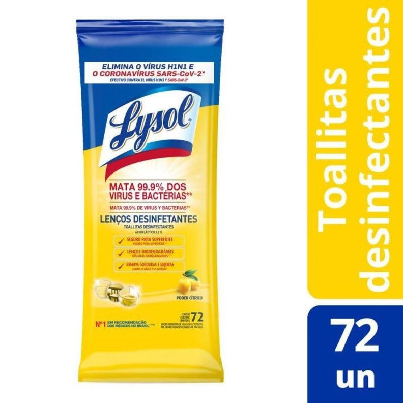 Toallitas Desinfectantes Biodegradables Citrico 72un Lysol-0