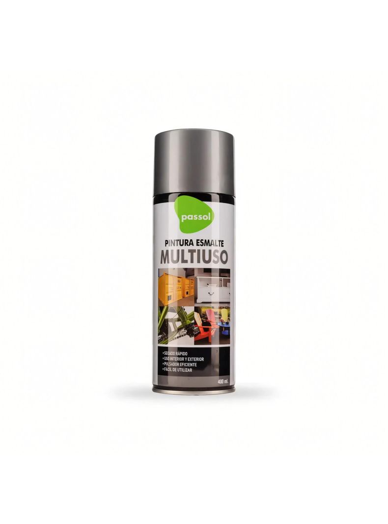 Pintura en spray secado rápido Aluminio 400ml - Passol-0
