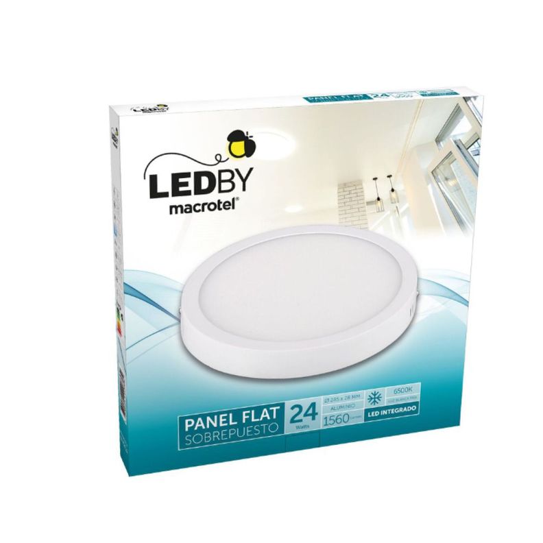 Panel Led Slim Sobrepuesto Cuerpo de Aluminio luz fría 6500K 24W - Macrotel-0