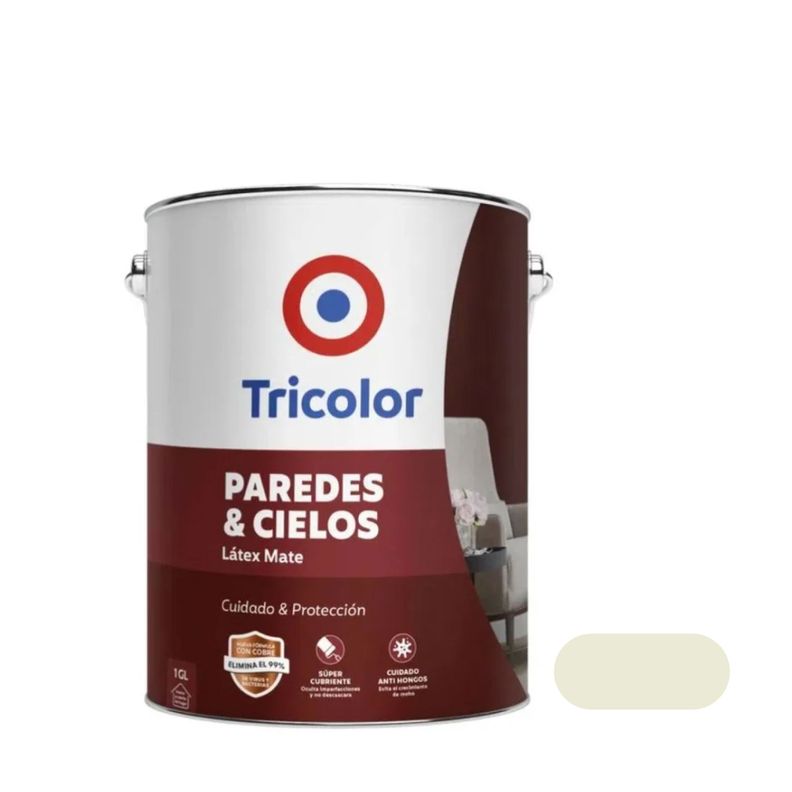 Látex Mate Paredes y Cielos 1gln Blanco Hueso - Tricolor-0