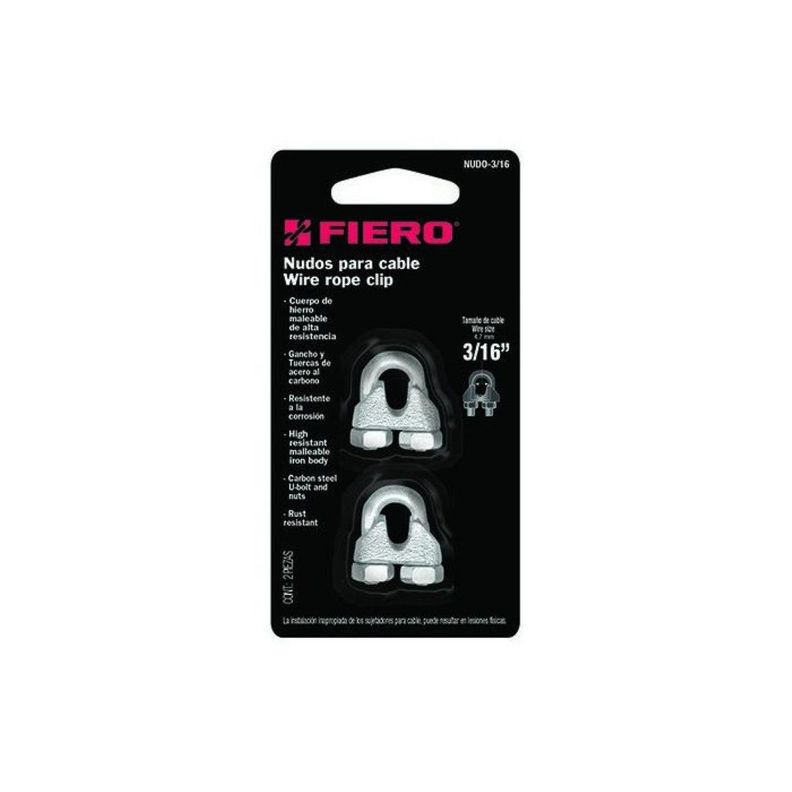 Grapa Para Cable Galvanizada 3/16  2un. Fiero-0