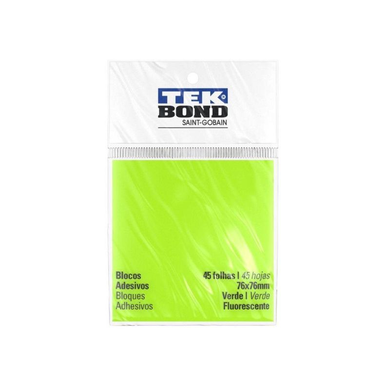 Notas Adhesivas Verde - 76x76mm 45 Hojas Tekbond-0