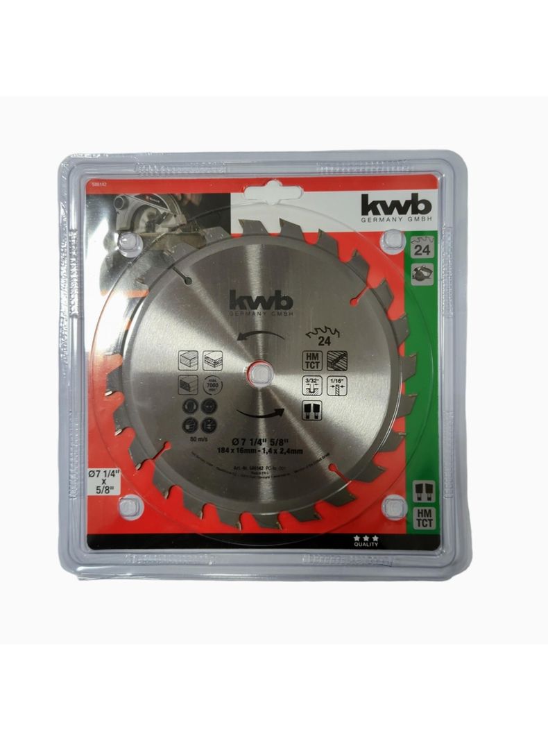 Disco Sierra Circular 7.1/4" / 160mm 24 dientes KWB-0