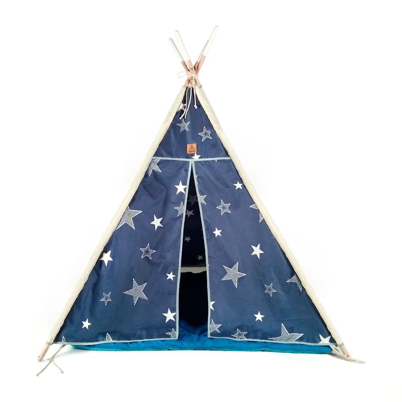 CARPA TIPI (TEEPEE) MODELO AZUL + PLAYMAT + BOLSO DE TRANSPORTE-1