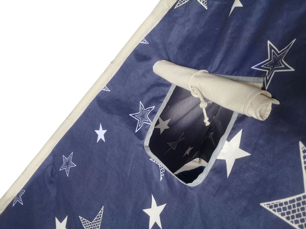 CARPA TIPI (TEEPEE) MODELO AZUL + PLAYMAT + BOLSO DE TRANSPORTE-2