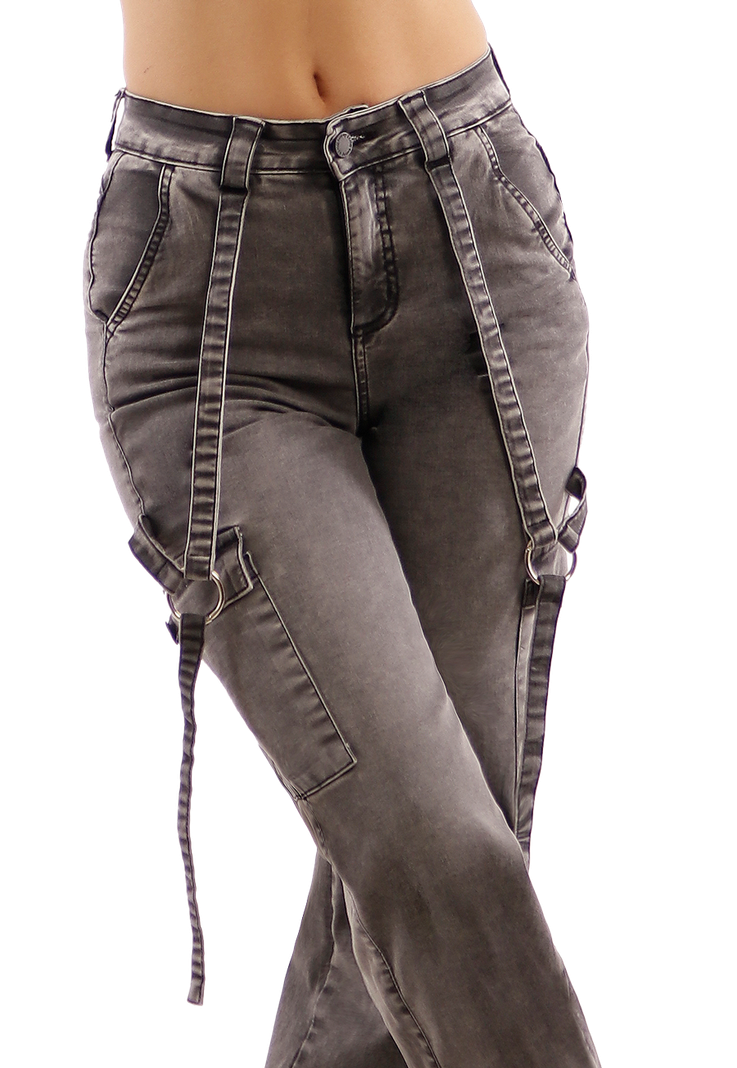 JEANS GRIS CARGO MUJER JE3627GC-2
