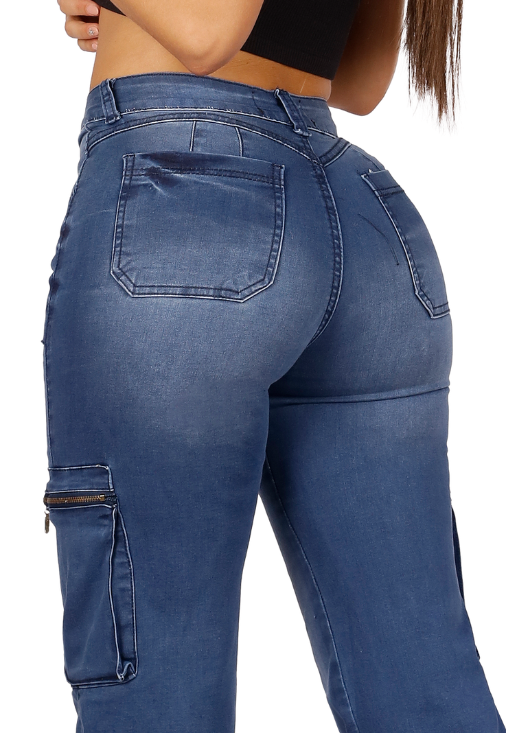 Jeans Cargo Azul Mujer JE3512A-3