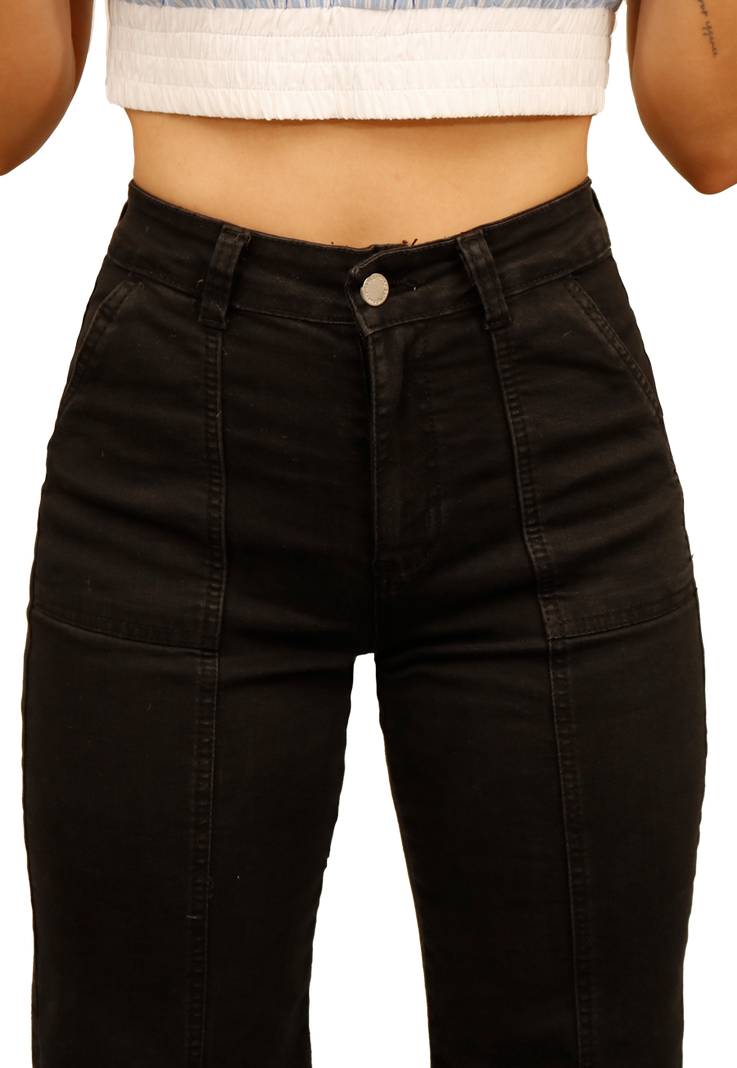 JEANS NEGRO FLARE MUJER JE3903N-2