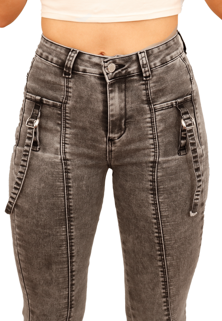JEANS FLARE GRIS MUJER JE3908G-2