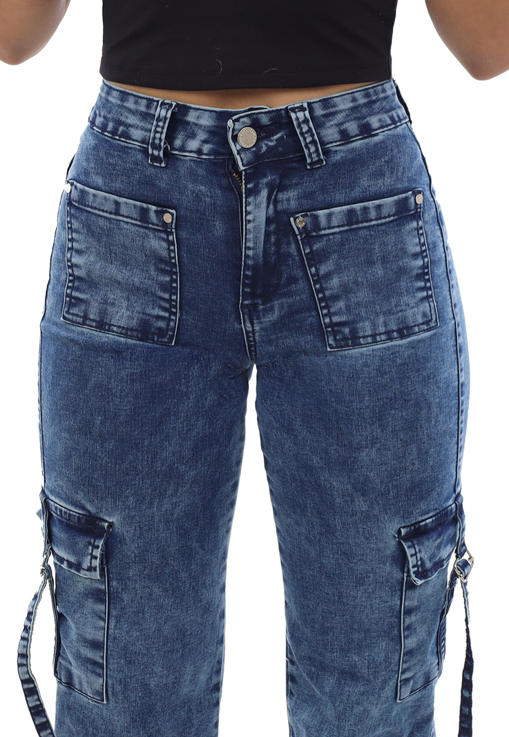 JEANS CARGO AZUL MUJER JE3916A-4