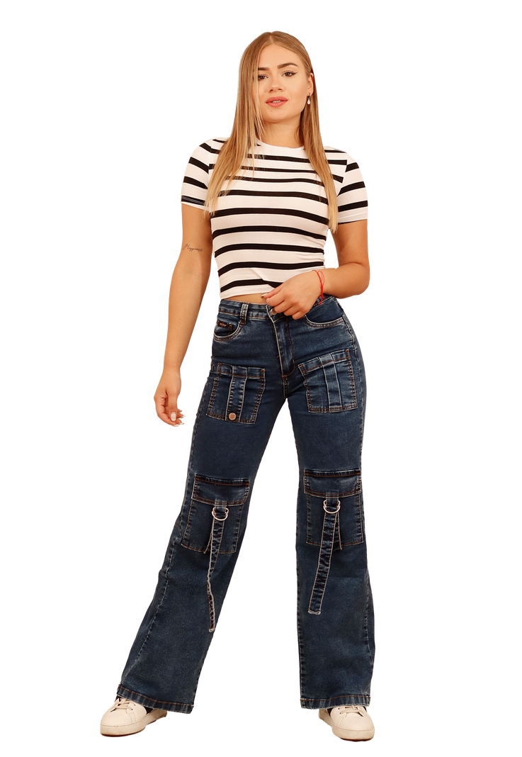 JEANS CARGO AZUL JE3906A-0