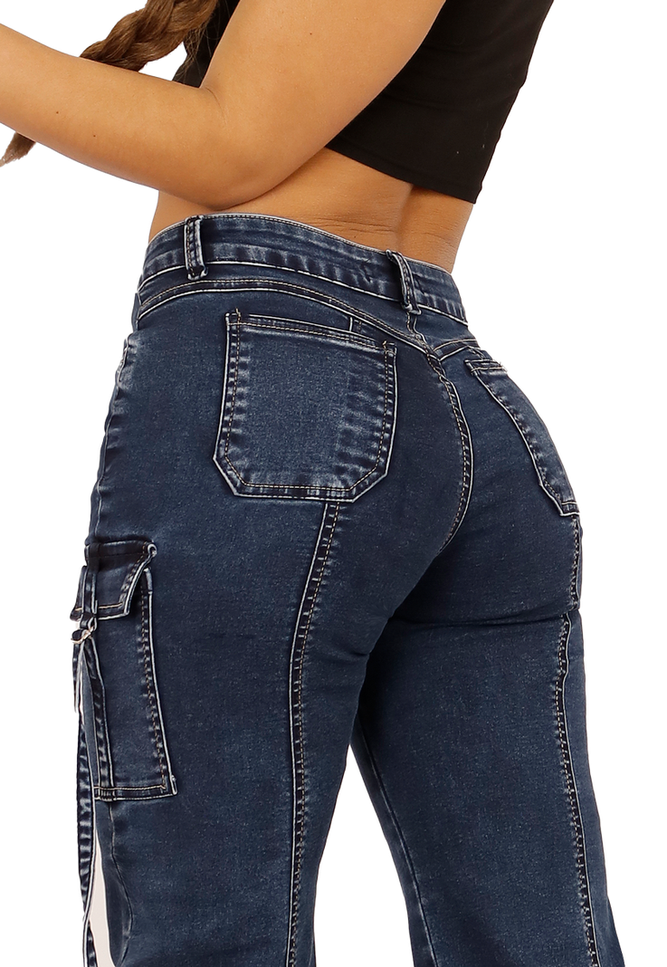 JEANS CARGO AZUL MUJER JE3709A-3