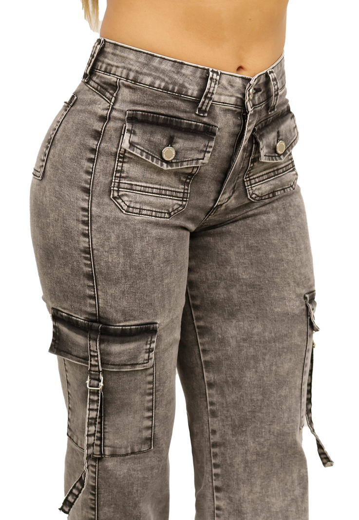 JEANS CARGO NEGRO MUJER JE3743GC-2