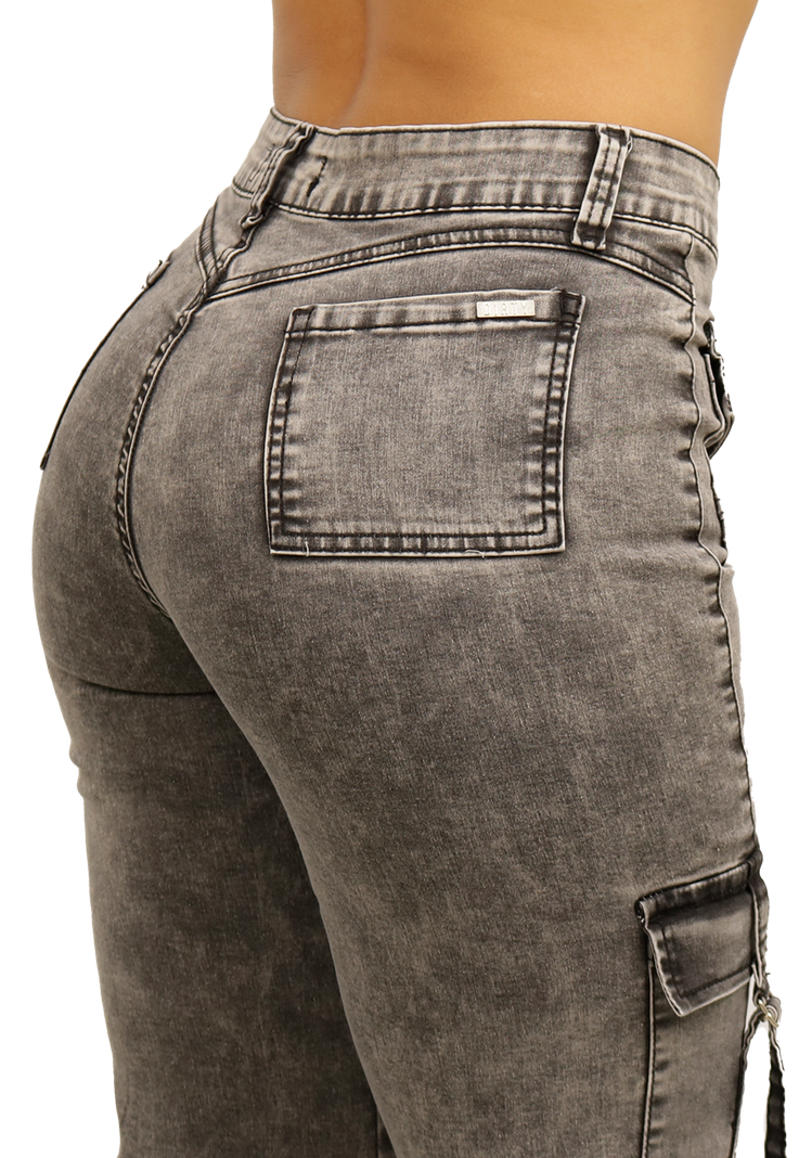 JEANS CARGO NEGRO MUJER JE3743GC-3
