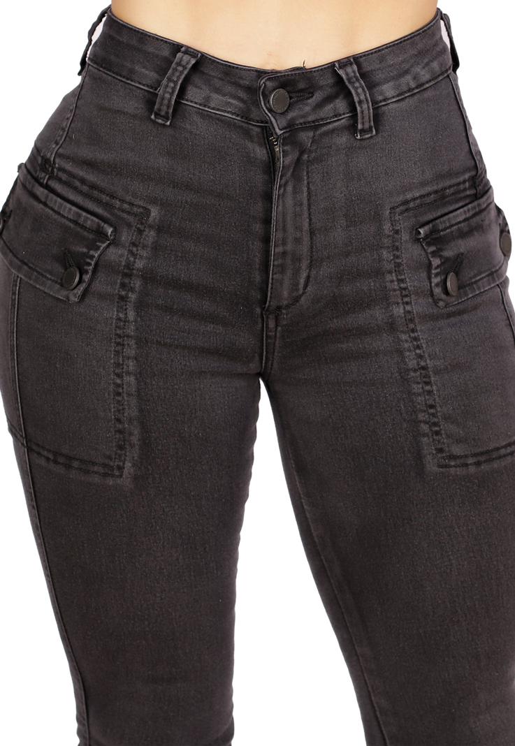 JEANS CARGO NEGRO MUJER JE3318N-2