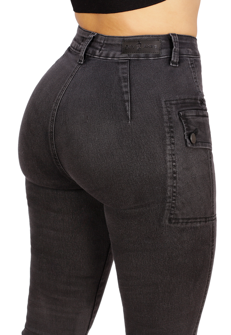 JEANS CARGO NEGRO MUJER JE3318N-3