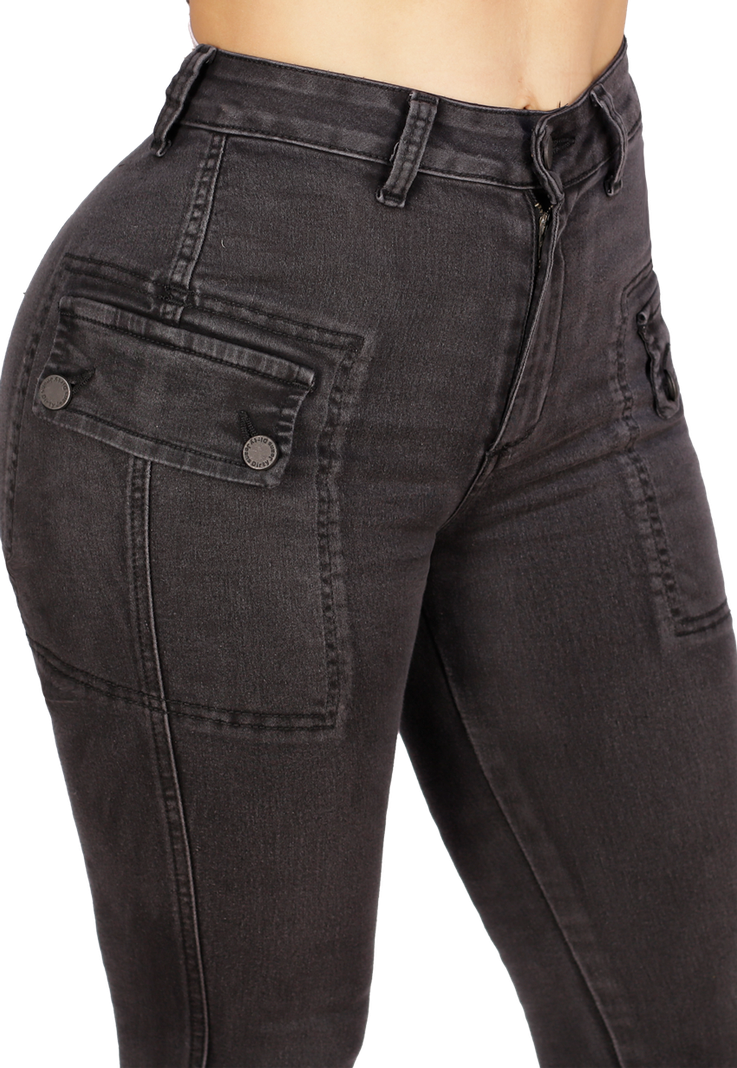 JEANS CARGO NEGRO MUJER JE3318N-4