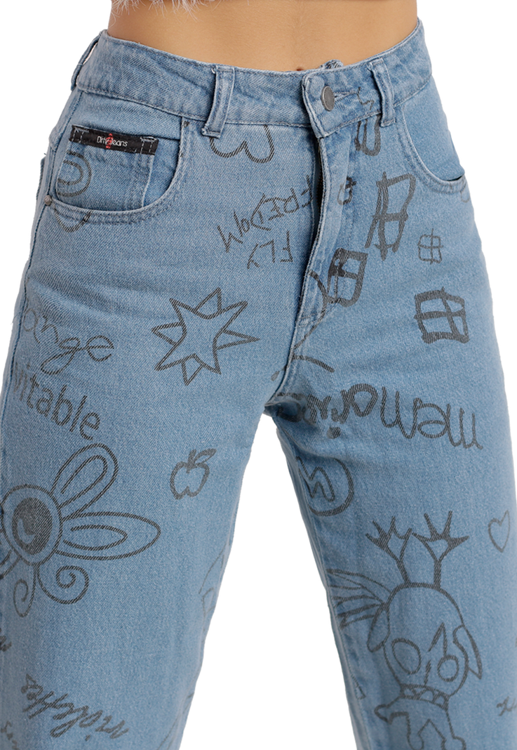 JEANS MOM CELESTE ESTAMPADO JE3032A-2