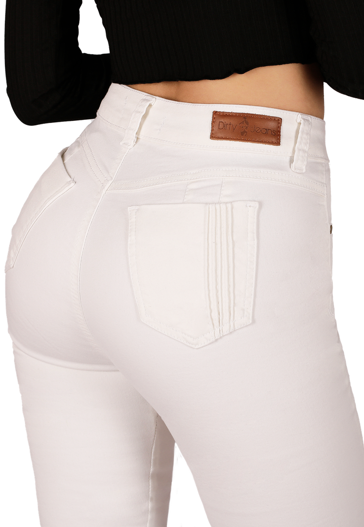 Jeans Blanco Pitillo Mujer-3