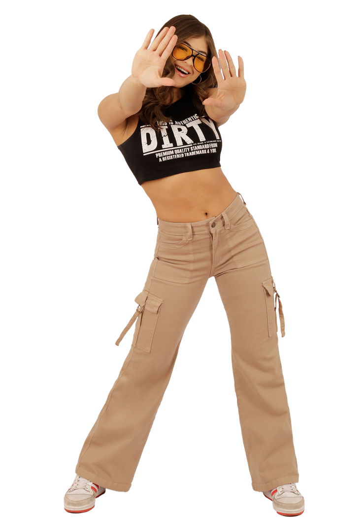 JEANS CARGO BEIGE MUJER JE3278BE-0