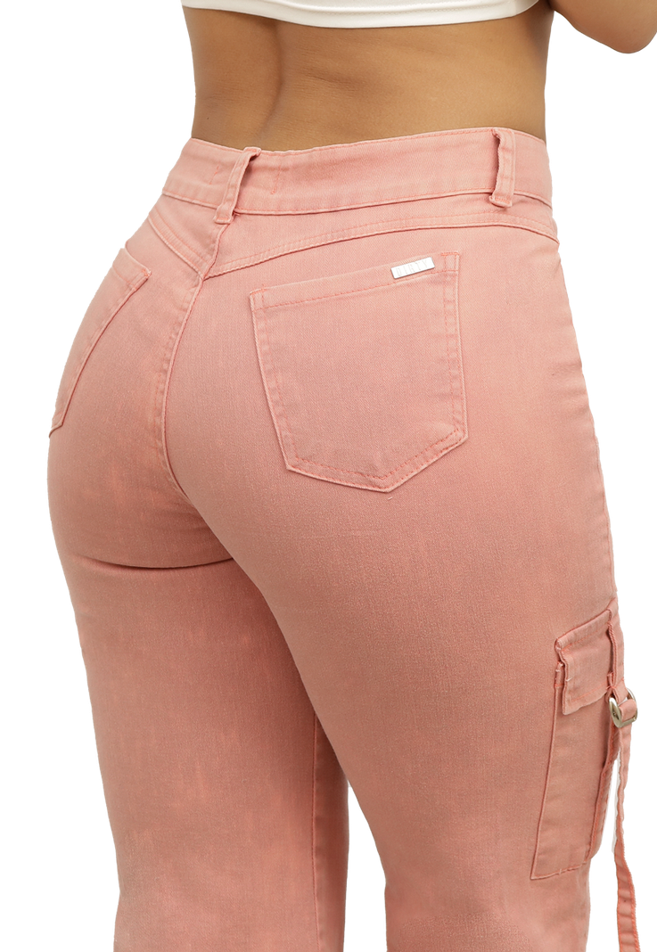 JEANS CARGO ROSA MUJER JE3872RO-3