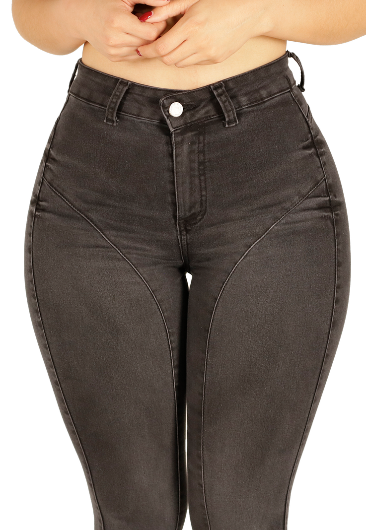 Jeans Skinny Gris Medio Mujer Dirty-2