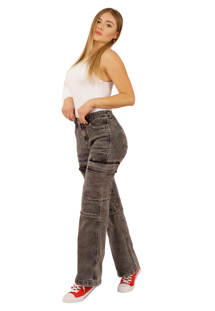 JEANS CARGO GRIS MUJER JE3646GC-0