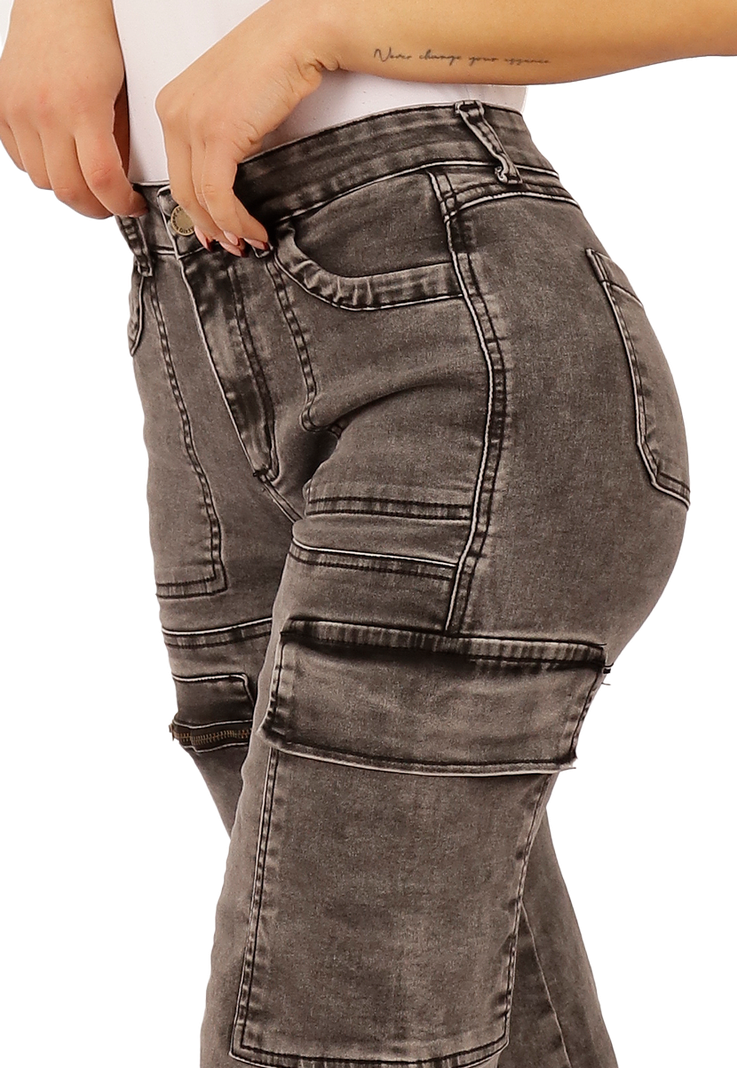 JEANS CARGO GRIS MUJER JE3646GC-2