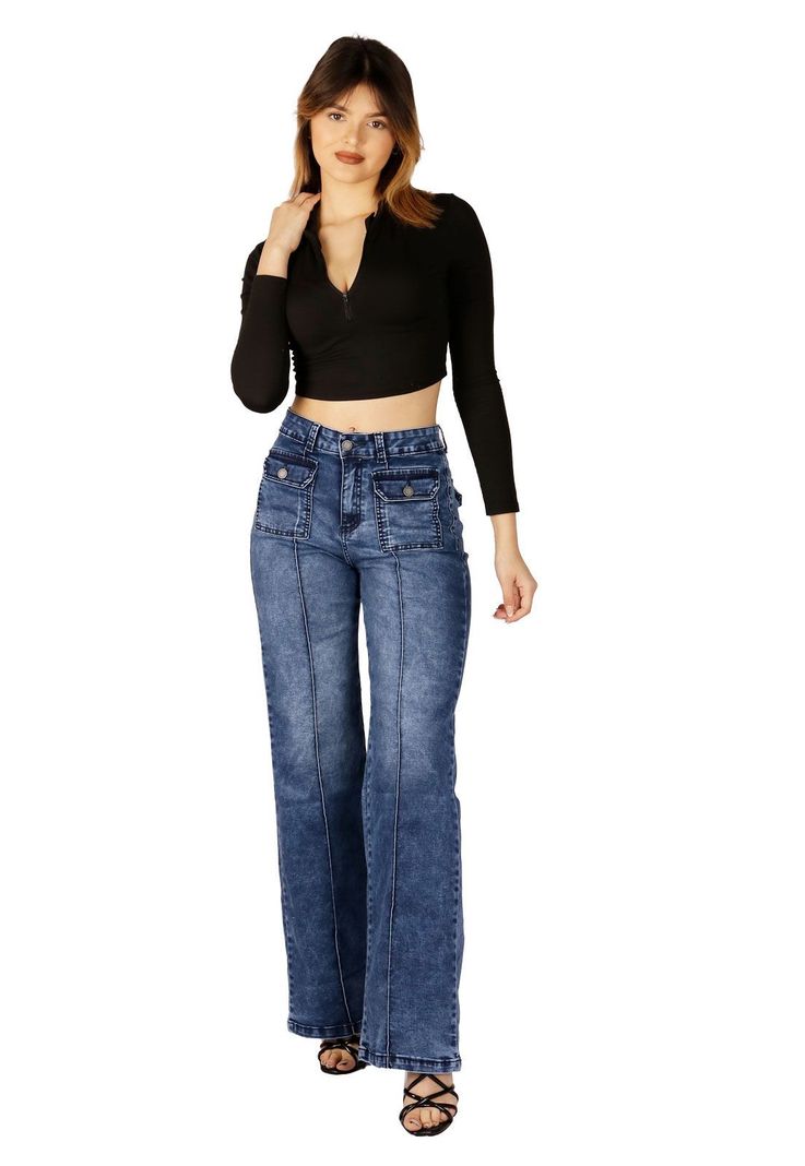 JEANS FLARE AZUL MUJER JE3517A-0
