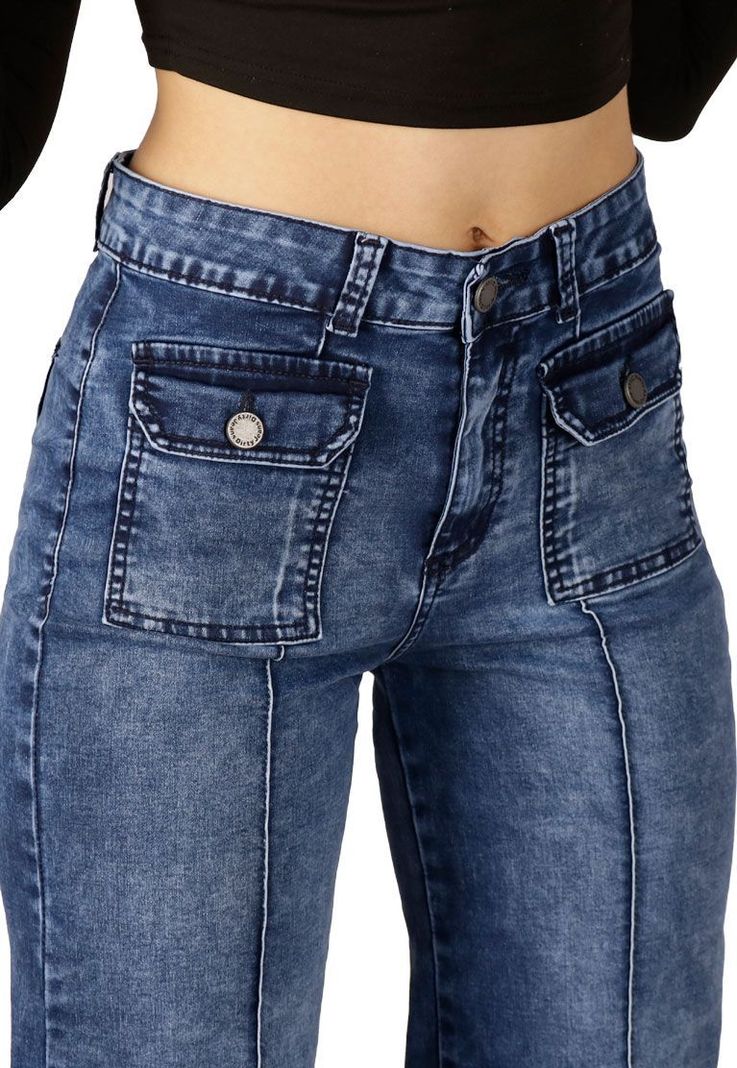 JEANS FLARE AZUL MUJER JE3517A-2