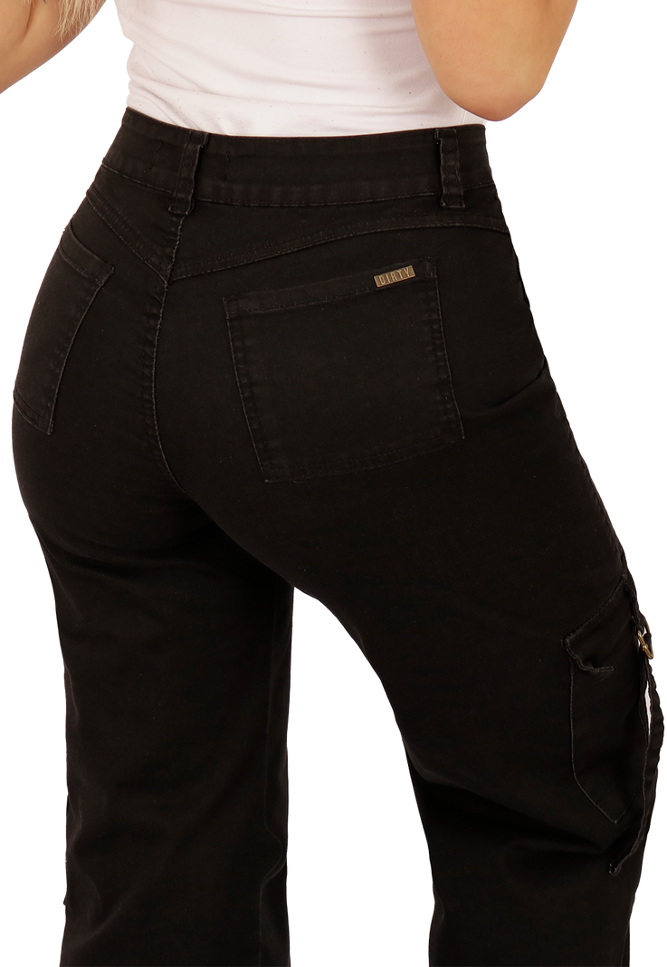JEANS CARGO NEGRO MUJER JE3743N-3
