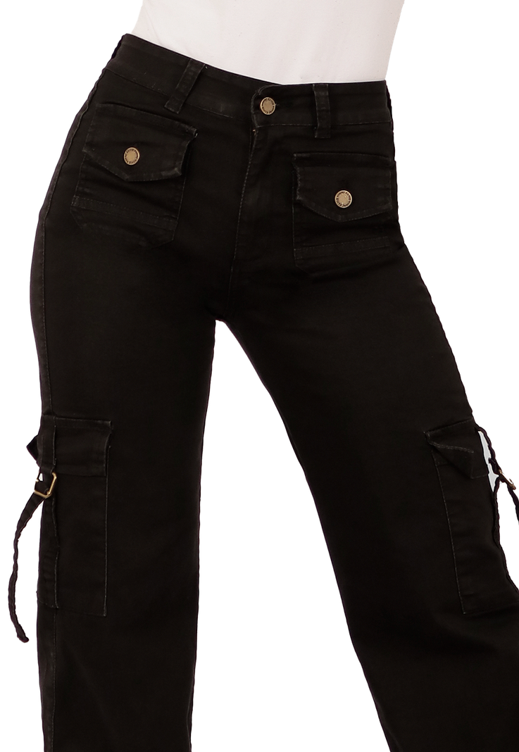 JEANS CARGO NEGRO MUJER JE3743N-4