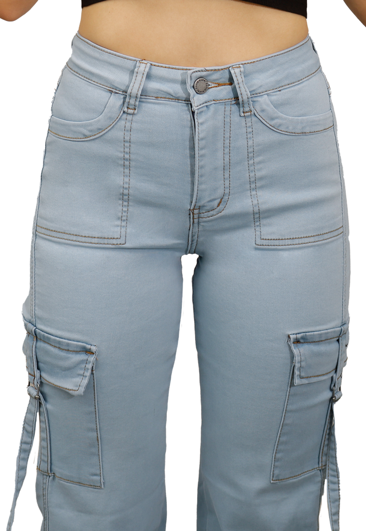 JEANS CARGO CELESTE MUJER  JE3278C2B-2
