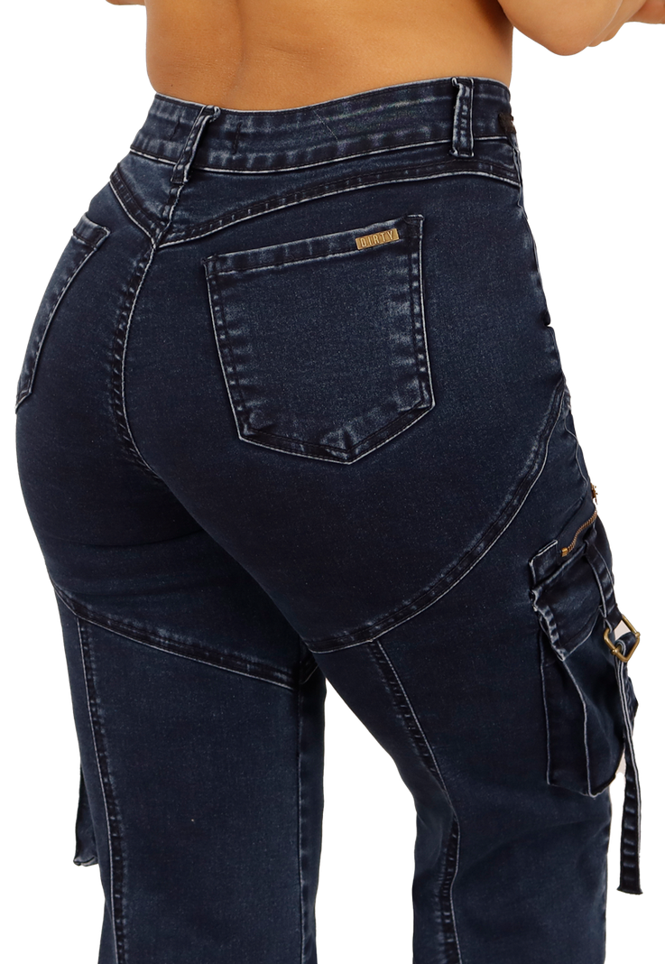 JEANS CARGO AZUL MUJER JE3711A-3
