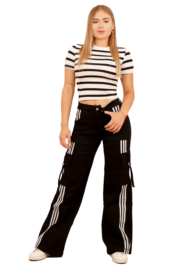 JEANS CARGO NEGRO MUJER JE3904N-0