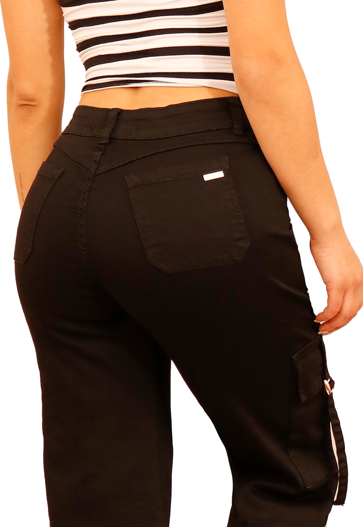 JEANS CARGO NEGRO MUJER JE3904N-1