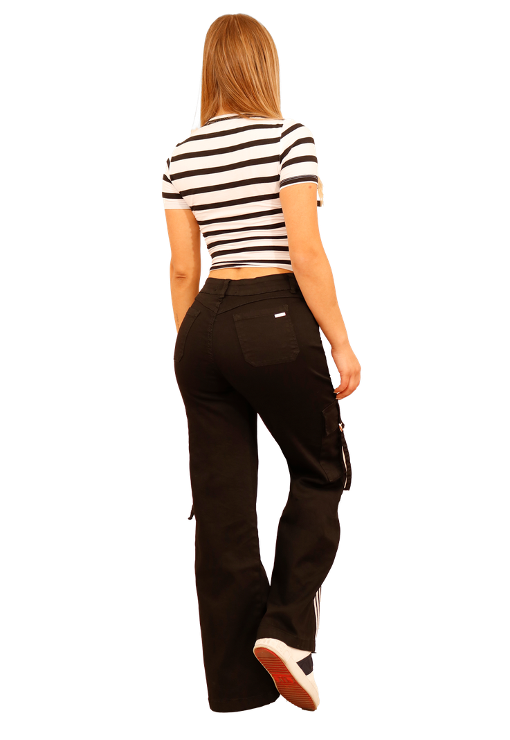 JEANS CARGO NEGRO MUJER JE3904N-3