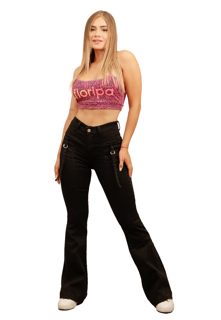 JEANS NEGRO FLARE MUJER JE3908N-0