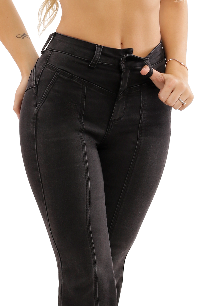 Jeans Flare Negro Mujer Dirty-2