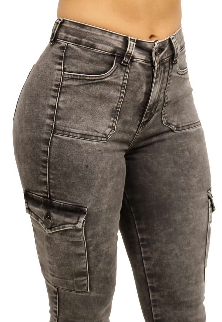 JEANS CARGO GRIS MUJER JE3707GC-2