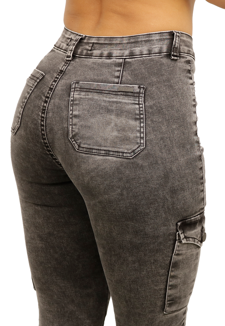 JEANS CARGO GRIS MUJER JE3707GC-3
