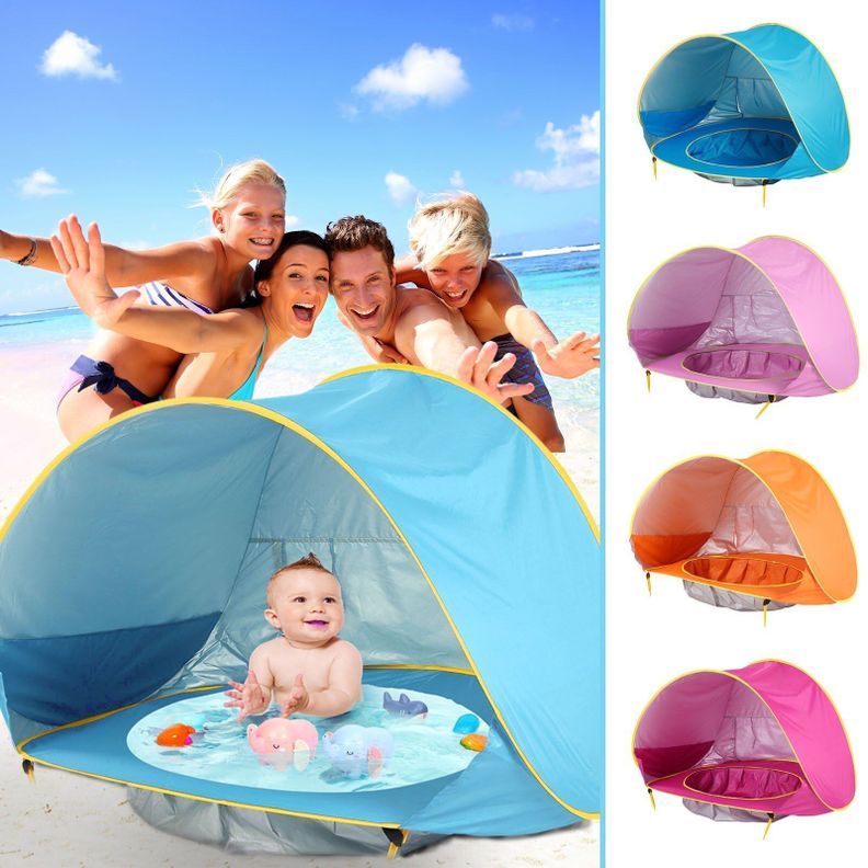 Carpa Plegable Con Protección UV Piscina Infantil Azul-5
